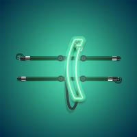 Charcter al neon verde d&#39;ardore realistico, illustrazione di vettore