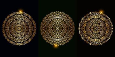 collezione di ornamenti mandala o fiori vettore