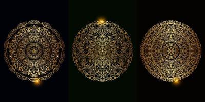 collezione di ornamenti mandala o fiori vettore