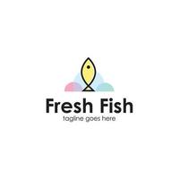 modello di progettazione del logo di pesce fresco vettore