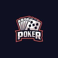 design del logo esport della mascotte del poker vettore