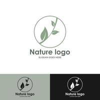 logo della pianta tropicale. emblema del fiore del cerchio in stile lineare n cerchio. distintivo astratto vettoriale per la progettazione di prodotti naturali, fiorista, cosmetici, concetto di ecologia, benessere, spa, centro yoga.