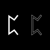perth rune pertho pera gioco nascosto simbolo icona set colore bianco illustrazione stile piatto semplice immagine vettore