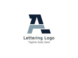 lettera un vettore del modello di concetto di progettazione di logo aziendale di tecnologia moderna