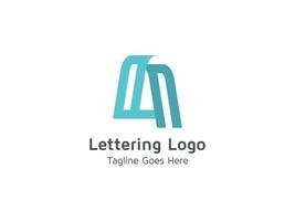 lettering un logo design template concept creative vector pro