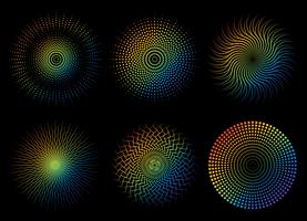 Raccolta di elemento di puntino colorato arcobaleno astratto - illustrazione vettoriale