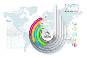 Origami del cerchio di Infographics di affari con l&#39;illustrazione di vettore di stile dell&#39;ombra.