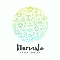 concetto di vettore di yoga logo simboli