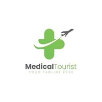 design del logo del turismo medico vettore