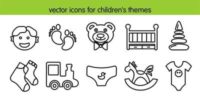 icone vettoriali per temi per bambini