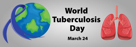 Poster per la giornata mondiale della tubercolosi con polmoni umani vettore