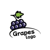 logo uva illustrazione vettoriale modello di frutta