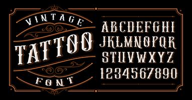 Carattere tipografico vintage.