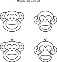 icona di scimmia isolata su sfondo bianco. icona scimmia linea sottile contorno lineare simbolo scimmia per logo, web, app, ui. segno semplice dell'icona della scimmia. vettore