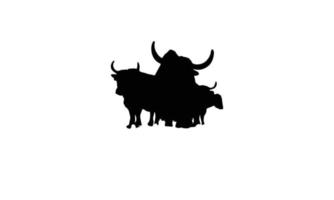 disegno dell'illustrazione di vettore della siluetta del bufalo
