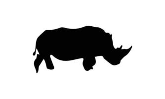 disegno dell'illustrazione di vettore della siluetta di rinoceronte