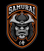 Distintivo del guerriero samurai vettore
