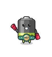 personaggio della mascotte del pugile della batteria vettore
