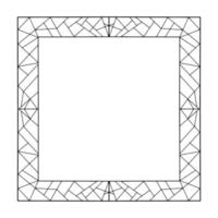 cornice scarabocchio. motivi floreali e geometrici.immagine in bianco e nero.disegno di contorno a mano.immagine vettoriale