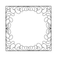 cornice scarabocchio. motivi floreali e geometrici.immagine in bianco e nero.disegno di contorno a mano.immagine vettoriale