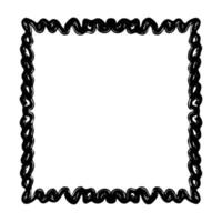 cornice scarabocchio. motivi floreali e geometrici.immagine in bianco e nero.disegno di contorno a mano.immagine vettoriale