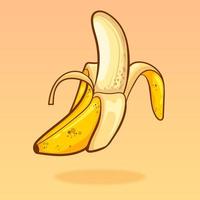 illustrazione dell'icona del fumetto della banana. stile cartone animato piatto. concetto di icona di cibo isolato. icona vettore