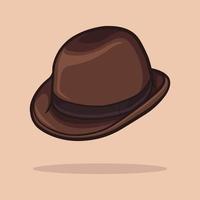 cappello trilby vintage del fumetto disegnato a mano. vettore di stile piatto