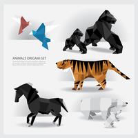 Illustrazione stabilita di vettore di origami degli animali