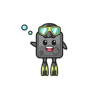 il personaggio dei cartoni animati del subacqueo di cassaforte vettore