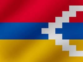 illustrazione ondulata realistica di vettore del design della bandiera di Artsakh