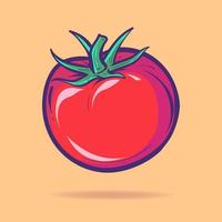 illustrazione dell'icona del fumetto di pomodoro. stile cartone animato piatto. concetto di icona di cibo isolato. icona vettore