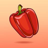 illustrazione dell'icona del fumetto di peperone rosso. stile cartone animato piatto. concetto di icona di cibo isolato. icona vettore