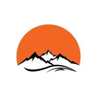 logo di illustrazione di montagna linea esterna arte design minimalista vettoriale