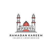 ramadan kareem logo line art vettore illustrazione minimalista design