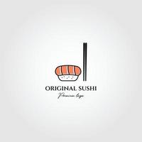 creativo sushi giapponese tradizionale linea arte logo minimalista illustrazione vettoriale design creativo