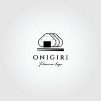 onigiri line art logo minimalista illustrazione vettoriale design cibo creativo tradizionale