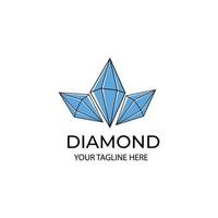 illustrazione del logo di vettore di pietra minimalista del diamante