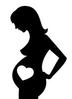 in bianco e nero dell&#39;illustrazione di vettore dell&#39;icona della donna incinta