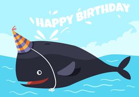 buon compleanno balena animale vettore