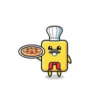 personaggio del cartellino giallo come mascotte dello chef italiano vettore