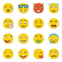 emoticon con diverse espressioni facciali vettore