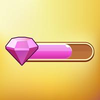 Cartoon Crystal I simboli diversi rappresentano gli elementi della GUI per i giochi mobili casuali vettore