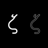 zeta simbolo greco lettera minuscola carattere minuscolo icona contorno set colore bianco illustrazione vettoriale immagine in stile piatto