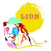 illustrazione vettoriale di leone il re della giungla animale adatto per loghi, striscioni, biglietti di auguri