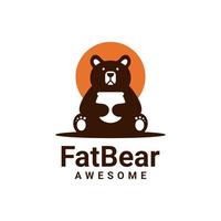illustrazione grafica vettoriale di orso grasso, buono per il design del logo