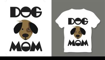 disegno della maglietta della mamma del cane vettore