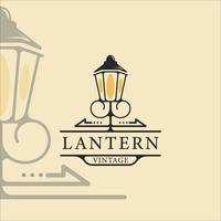 logo lanterna vintage illustrazione vettoriale modello icona graphic design. icona del ristorante lampione con stile retrò