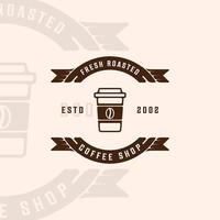 logo caffetteria vintage illustrazione vettoriale modello icona graphic design. segno o simbolo di bevanda o bevanda per affari con stile distintivo e tipografia