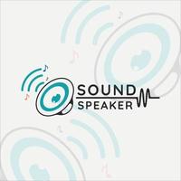 sound speaker logo vintage illustrazione vettoriale modello icona graphic design. simbolo del concetto di compagnia musicale e stazione radio