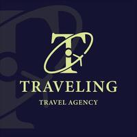 lettera iniziale t icona logo illustrazione vettoriale modello graphic design. segno di viaggio o simbolo per azienda o affari